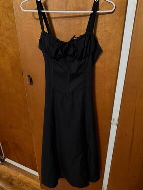 Black Women's Sleeveless Dress - Classic A-Line Cottagecore